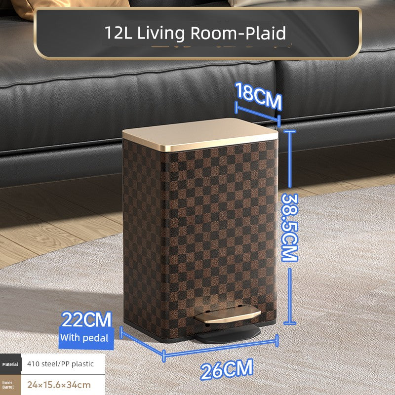 Sleek Leather Exterior German Foot-Pedal Trash Can - 12L -30L Luxury Design for Home & Office Julia M LifeStyles