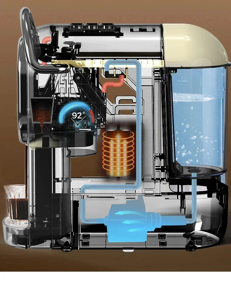 Compact 3in1 Nespresso Capsule Espresso Maker - Fully Automatic 220V 19Bar Julia M LifeStyles