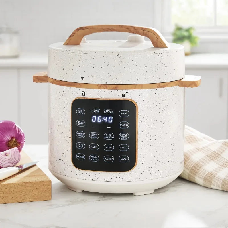 The Pioneer Woman Linen Speckle 6-Quart Pressure Cooker with Touch Control Display Julia M LifeStyles