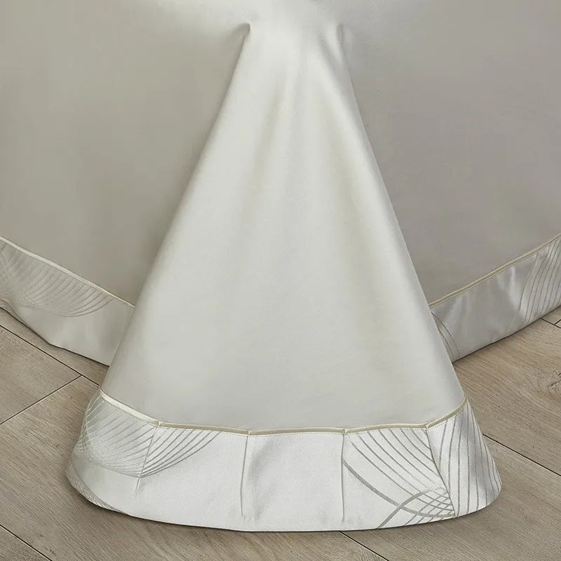 Silk - Like Satin 7 - Piece Duvet Cover Set with Double Stitching & Pillowcases - Julia M LifeStyles