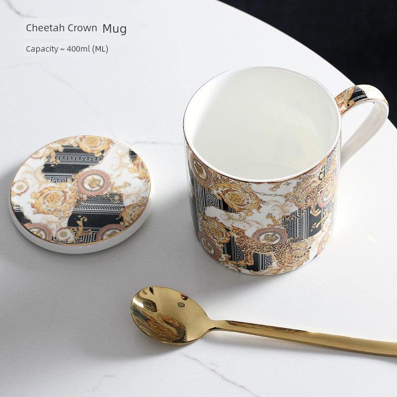 Florence Exquisite European-Style Bone China Mug with Lid and Spoon Julia M LifeStyles