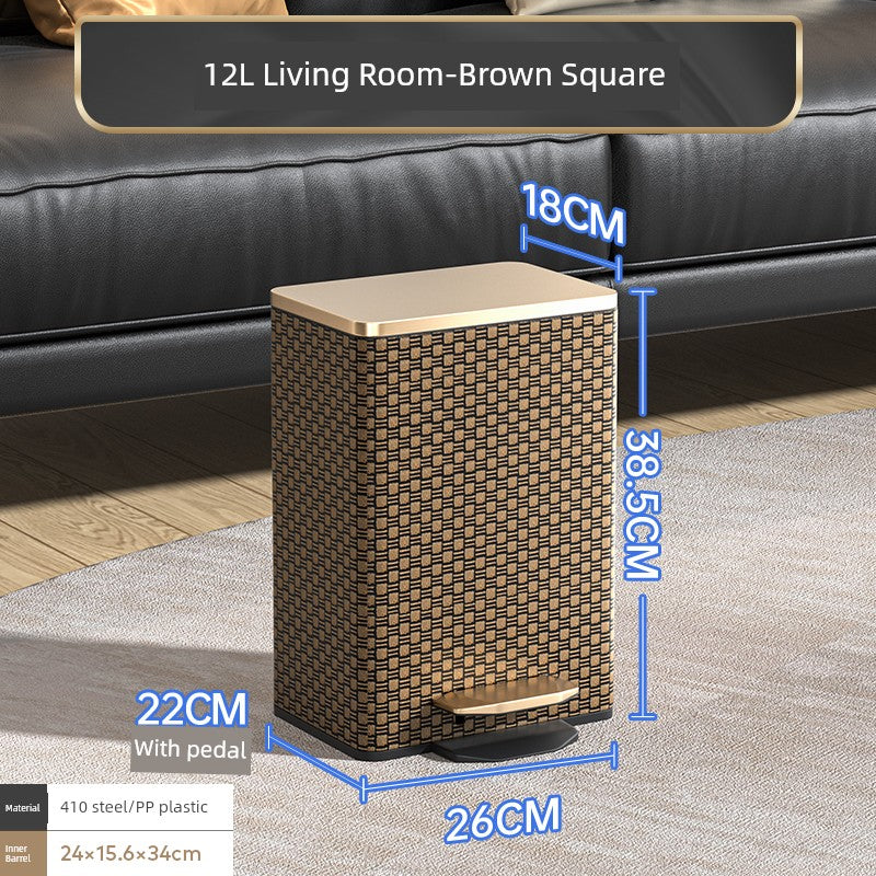 Sleek Leather Exterior German Foot-Pedal Trash Can - 12L -30L Luxury Design for Home & Office Julia M LifeStyles