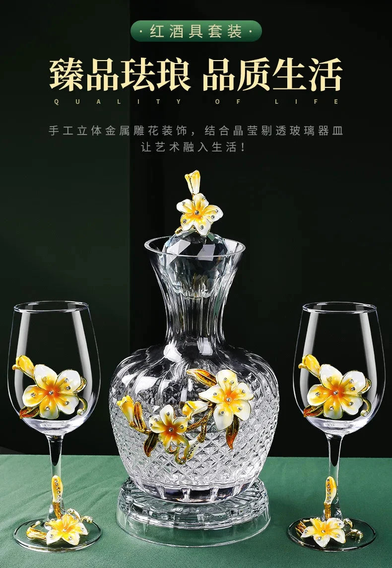 Lily High-End Enamel Red Wine Glass Set Julia M LifeStyles