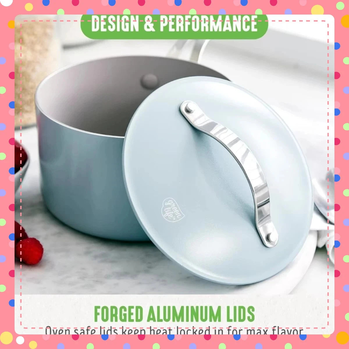 Blue Haze 10-Piece PFAS-Free Nonstick Ceramic Cookware Set Julia M LifeStyles