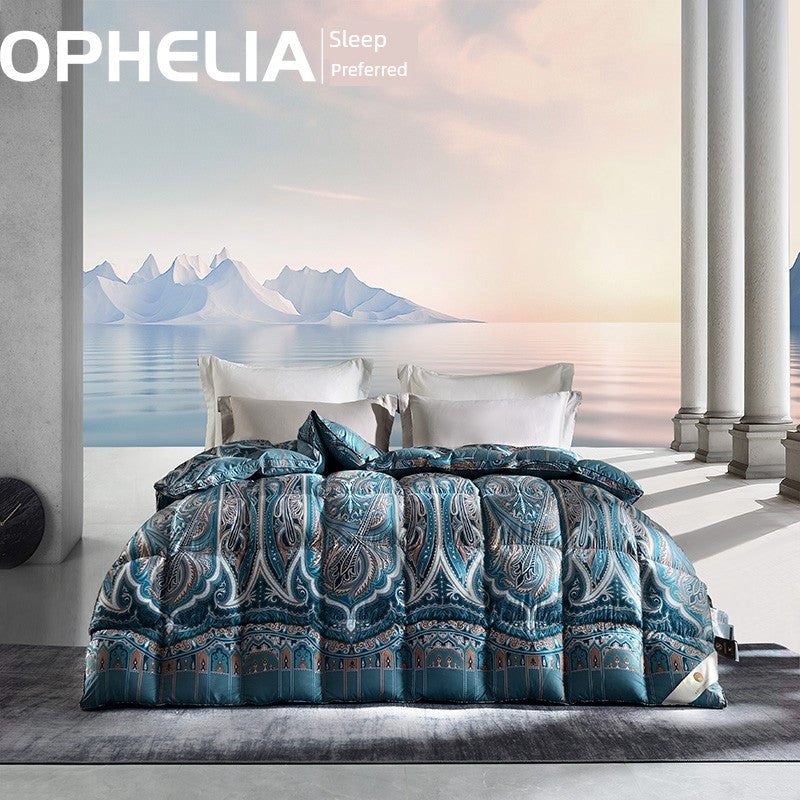 Luxury Italy Import Silk Duvet with 95% White Goose Down for Winter Comfort Julia M Home & Kitchen