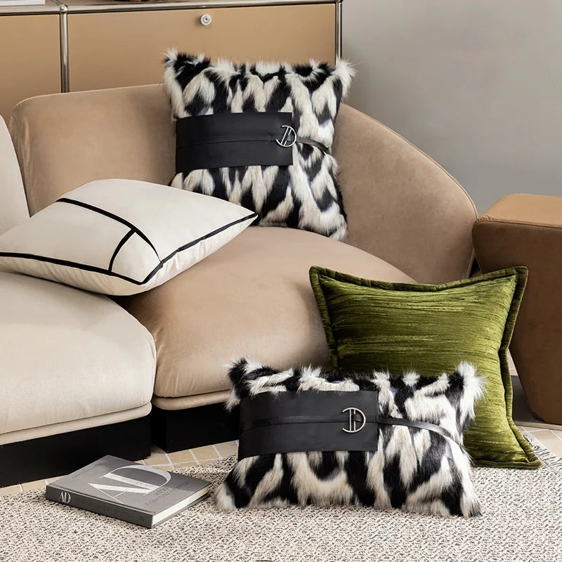 Elegant Plush Throw Pillow Cover for Cozy Living Spaces