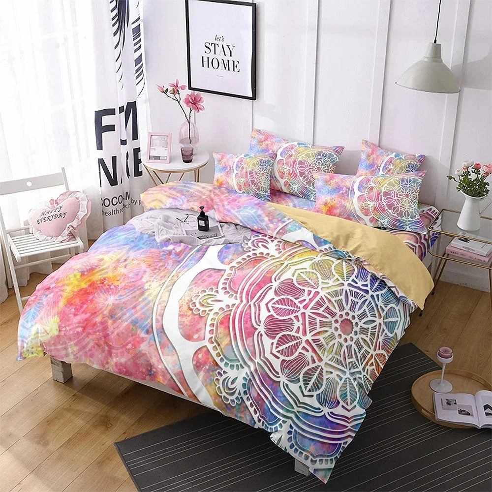 Bohemian Mandala Microfiber Comforter Set with Pillowcases Julia M LifeStyles