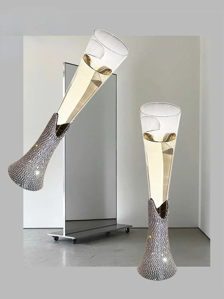 Diamond Women's Champagne mug Set with Diamond Crystal Glass High Leg Wine Cup Drink Cup Gift Wine Glass Beautiful Cups 150ml Julia M Home & Kitchen