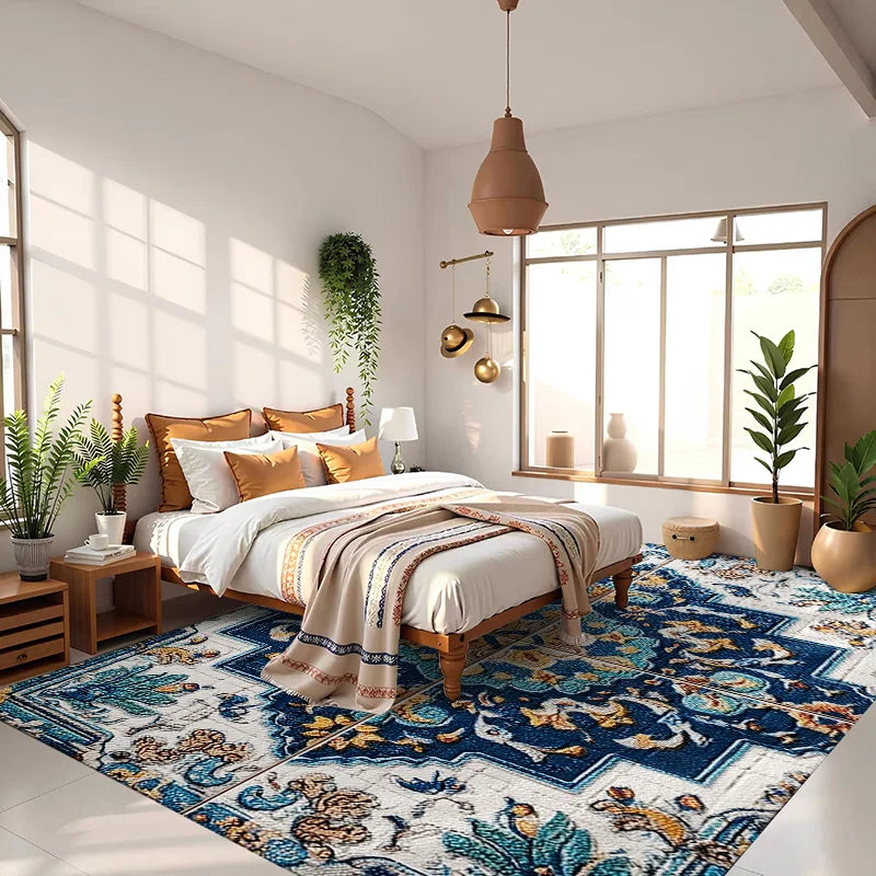 Moroccan Retro Style Bathroom and Living Room Floor Mat