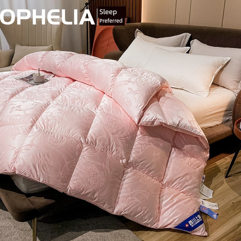 Luxury Italy Import Silk Duvet with 95% White Goose Down for Winter Comfort Julia M Home & Kitchen