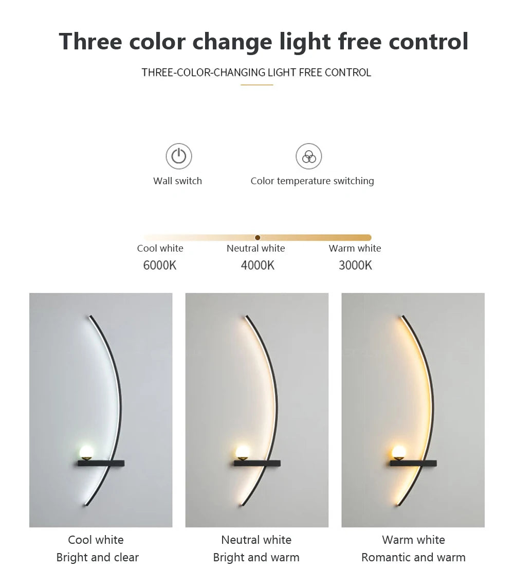 Modern LED Wall Lamp with Smart Remote Control for Bedroom and Living Room Julia M LifeStyles