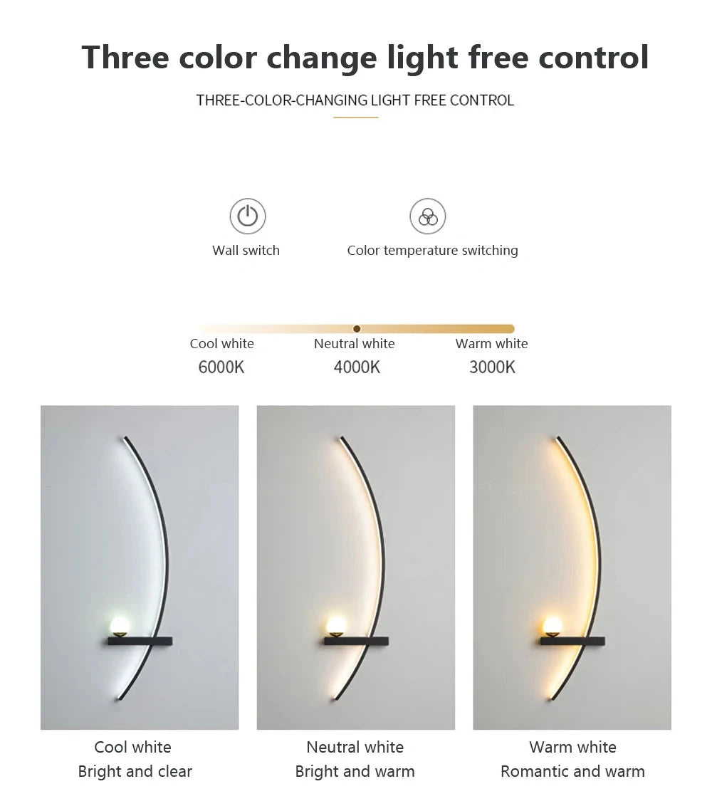 Modern LED Wall Lamp with Smart Remote Control for Bedroom and Living Room Julia M LifeStyles