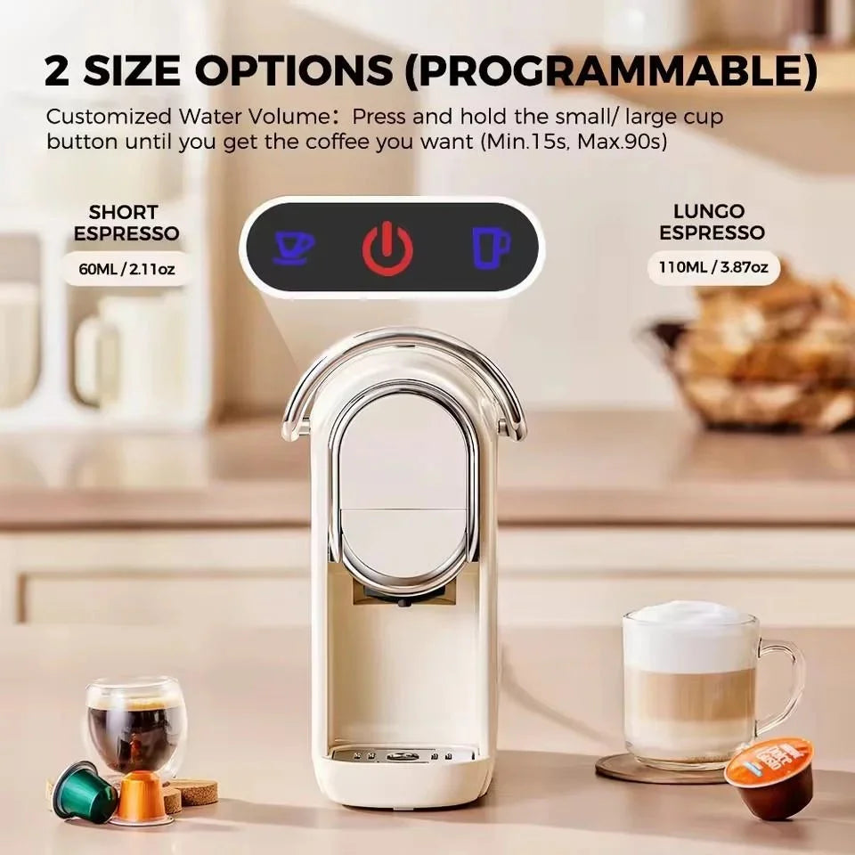 Compact 3in1 Nespresso Capsule Espresso Maker - Fully Automatic 220V 19Bar Julia M LifeStyles