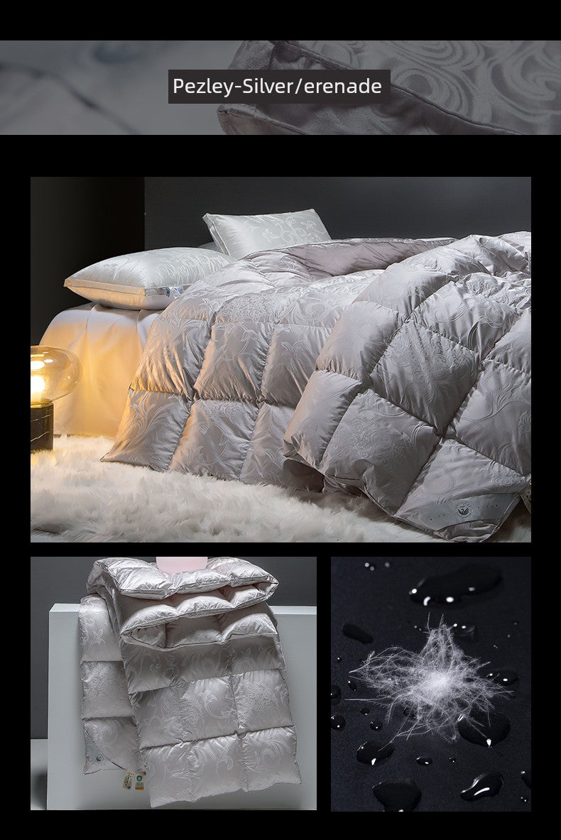 Luxury Italy Import Silk Duvet with 95% White Goose Down for Winter Comfort Julia M Home & Kitchen