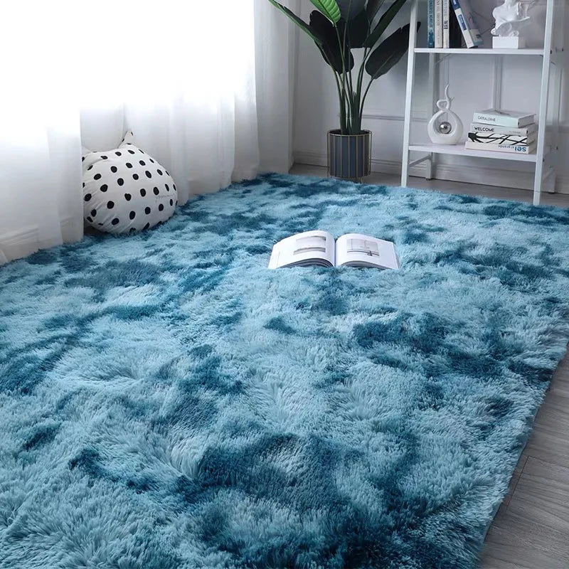 Tie-Dye Plush Carpet - Soft Fluffy Living Room Bedroom Mat