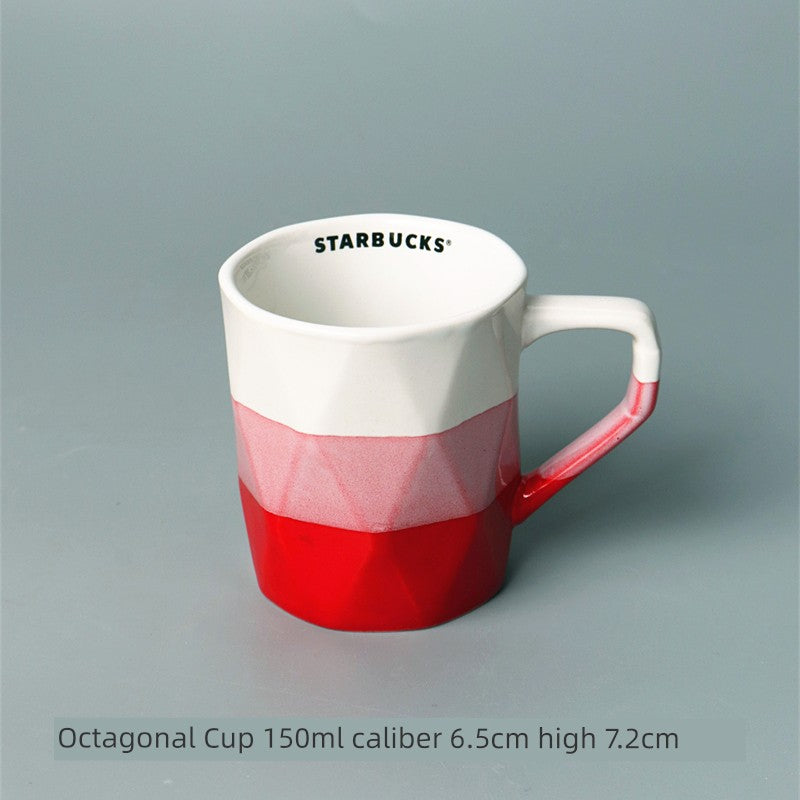 Vintage Floral Hand-Painted Ceramic Water Cup with Spoon Julia M Home & Kitchen