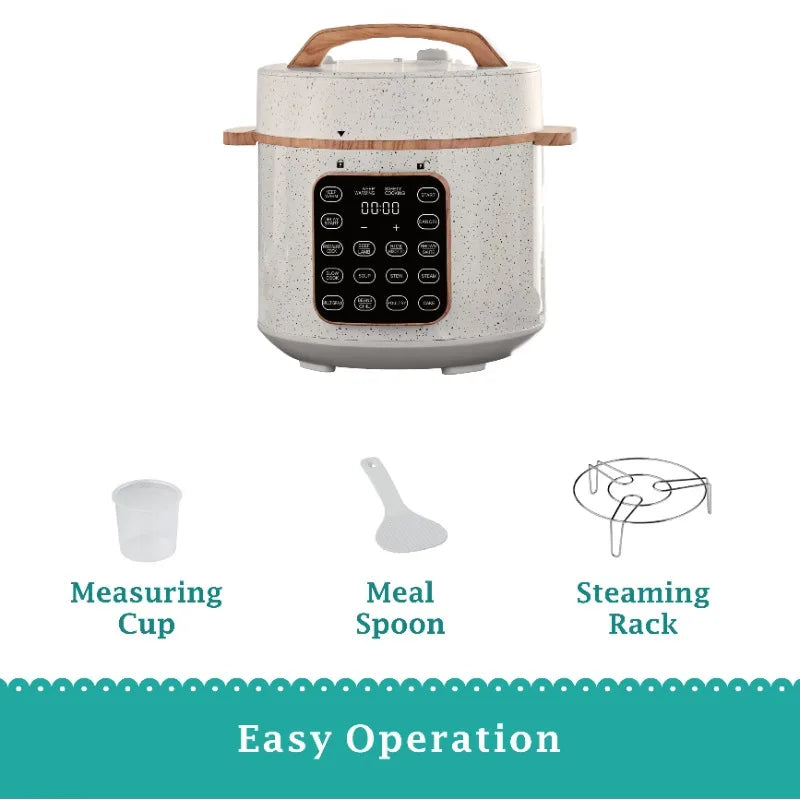 The Pioneer Woman Linen Speckle 6-Quart Pressure Cooker with Touch Control Display Julia M LifeStyles