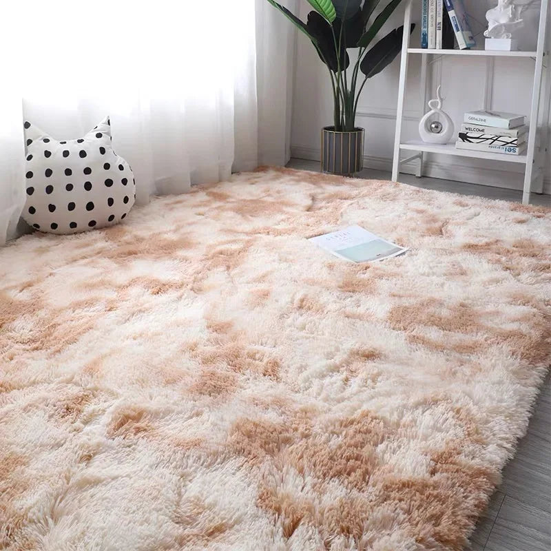 Tie-Dye Plush Carpet - Soft Fluffy Living Room Bedroom Mat