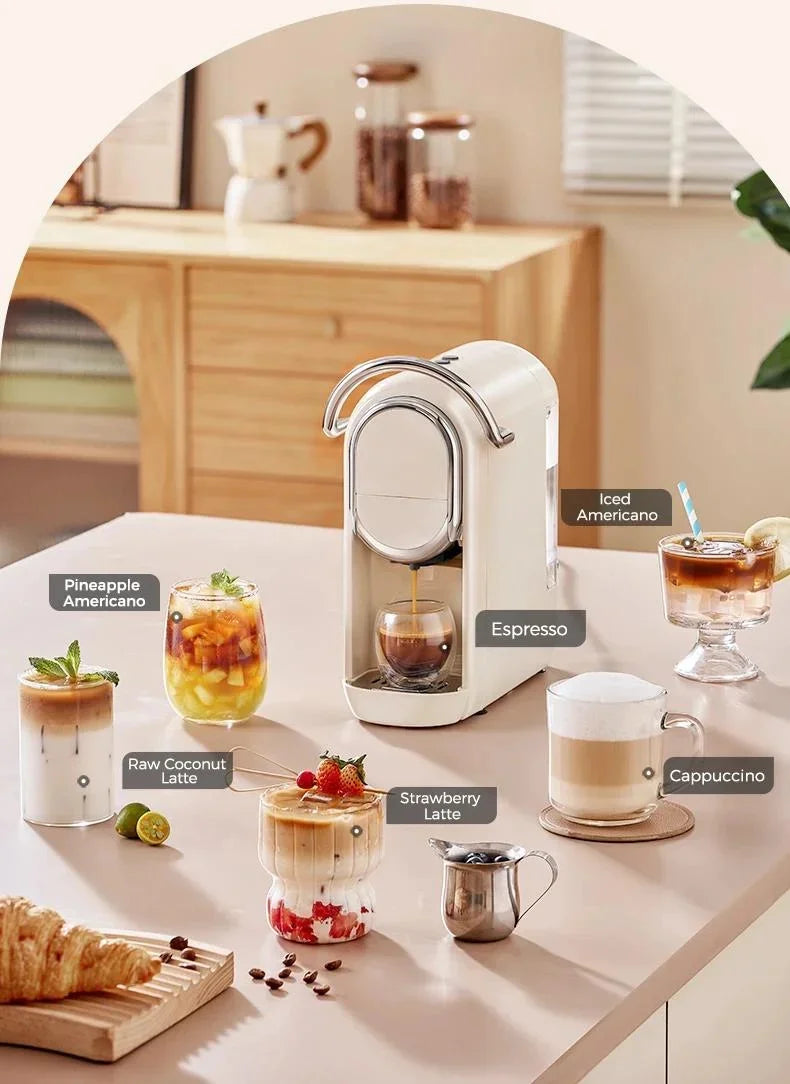 Compact 3in1 Nespresso Capsule Espresso Maker - Fully Automatic 220V 19Bar Julia M LifeStyles