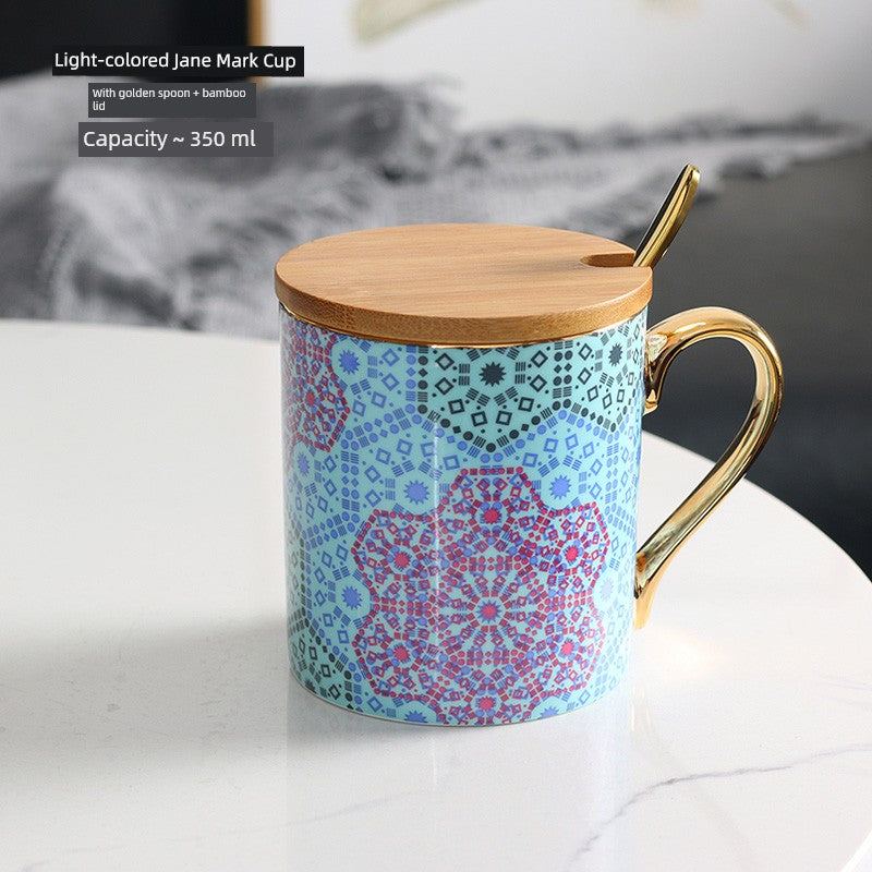 Florence Exquisite European-Style Bone China Mug with Lid and Spoon Julia M LifeStyles
