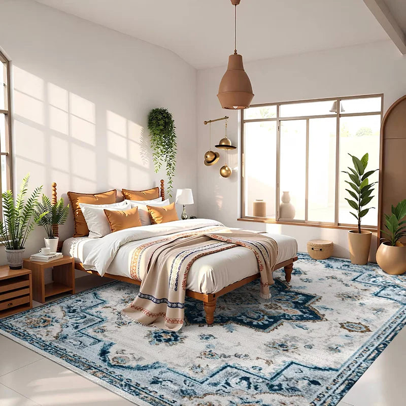 Moroccan Retro Style Bathroom and Living Room Floor Mat