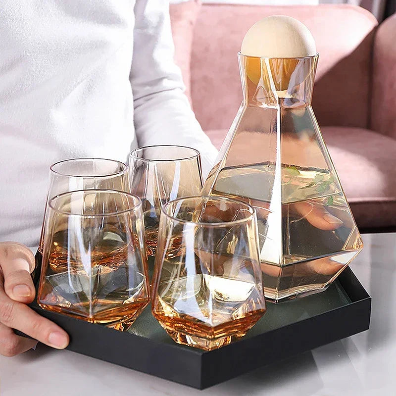 Geometric Crystal Glass Cafe and Glasses Set - Julia M LifeStyles