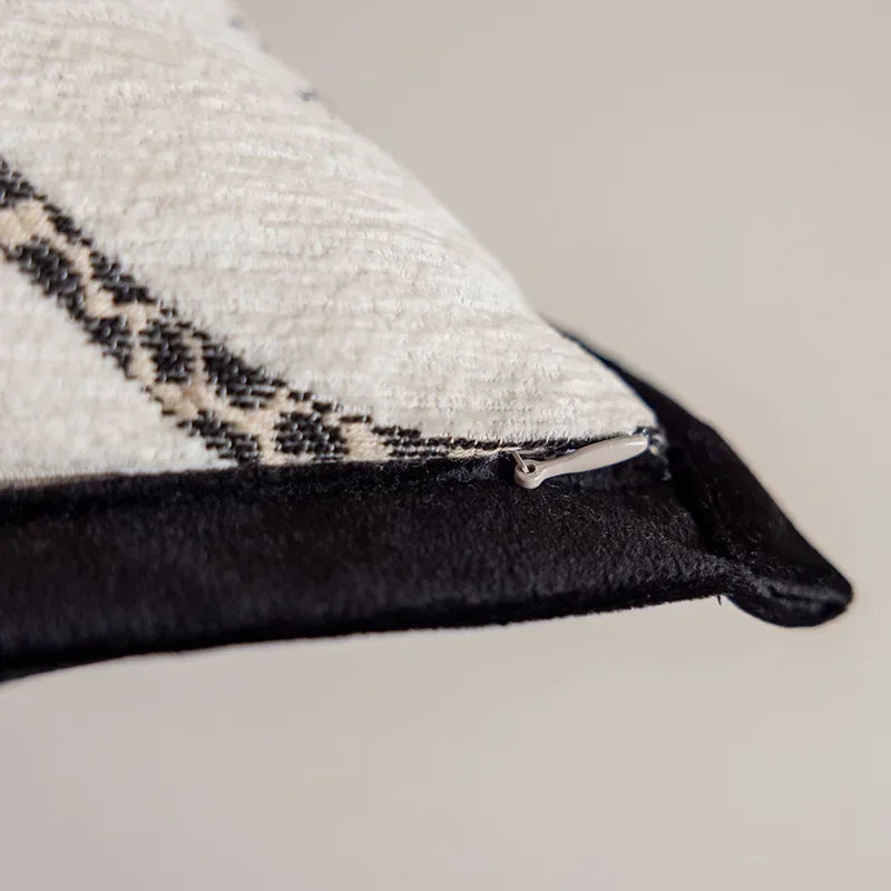 Modern simple black and white pillow cover living room sofa high-end backrest model room leopard jacquard cushion cover Julia M LifeStyles