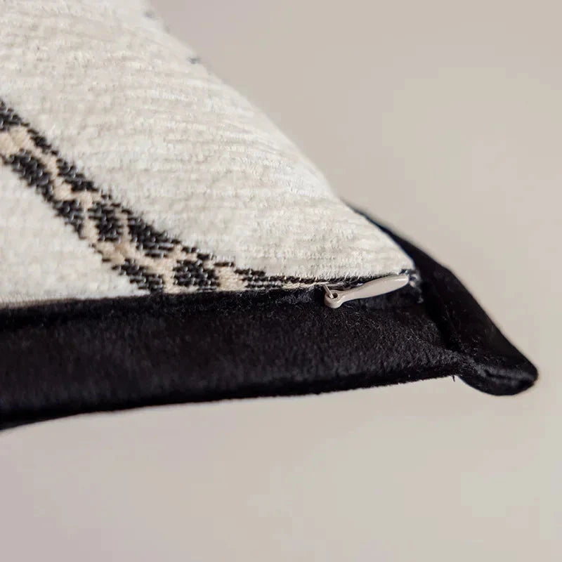 Modern simple black and white pillow cover living room sofa high-end backrest model room leopard jacquard cushion cover Julia M LifeStyles