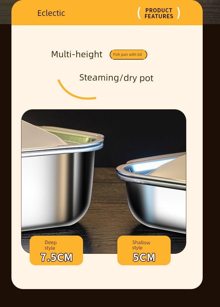 Grilled Fish Dish Extra Thick Oven Binaural Rectangular Stainless Steel Julia M LifeStyles