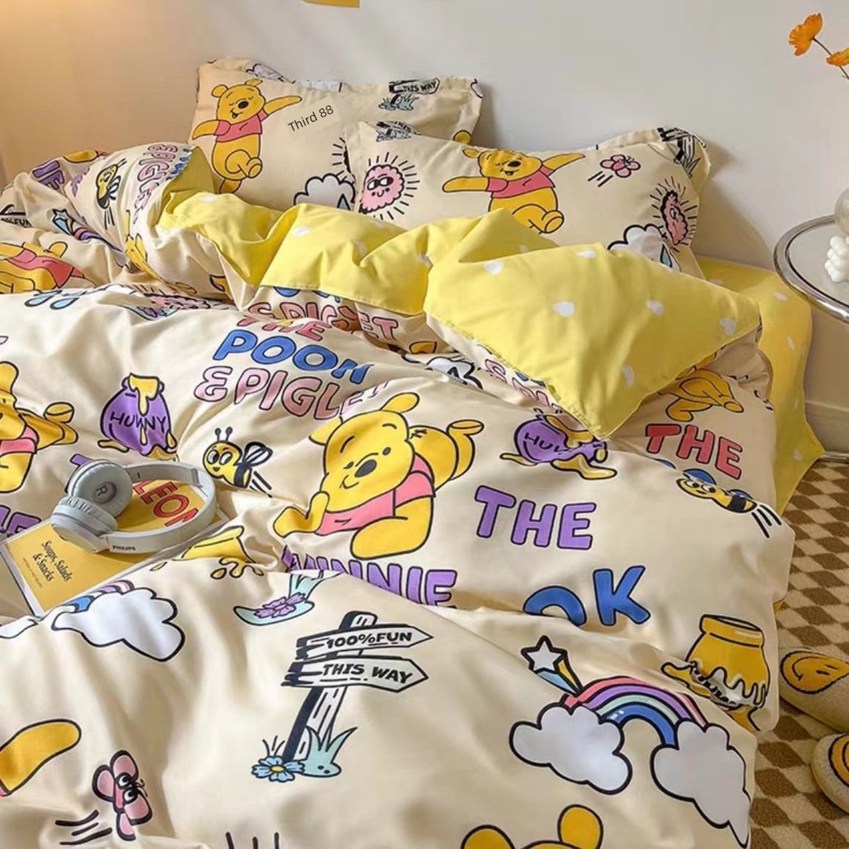 Heart Washed Cotton Cute Minimalist Pink Bed Four-Piece Set - Julia M LifeStyles