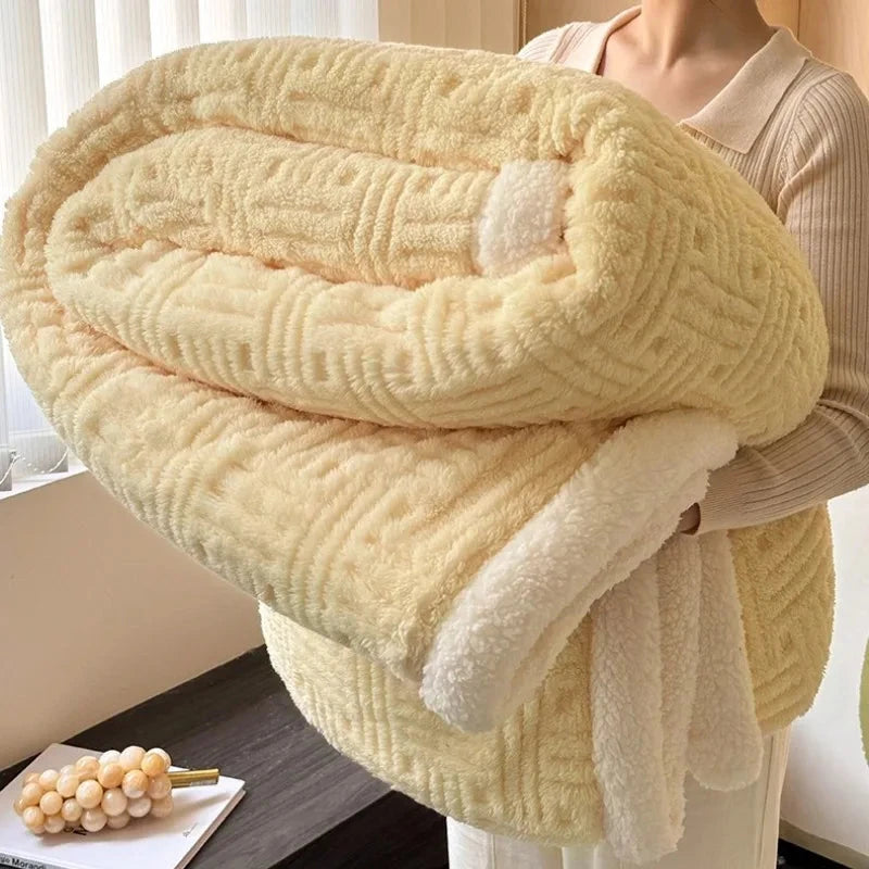 Cozy Coral Fleece Autumn & Winter Blanket Julia M LifeStyles