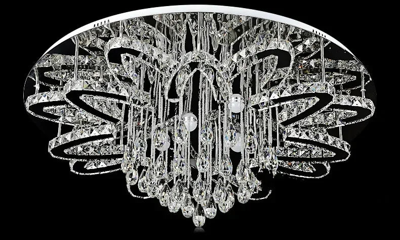 LED Modern Crystal Stainless Steel Round Dimmable RGB Chandelier