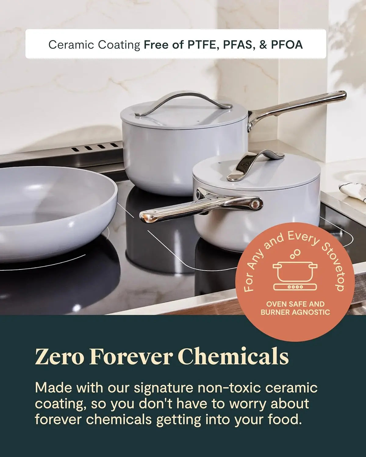 Nonstick Ceramic Cookware Set (12 Piece) Pots, Pans, 3 Lids and Kitchen Storage - Non Toxic - Oven Safe & Compatible Julia M LifeStyles