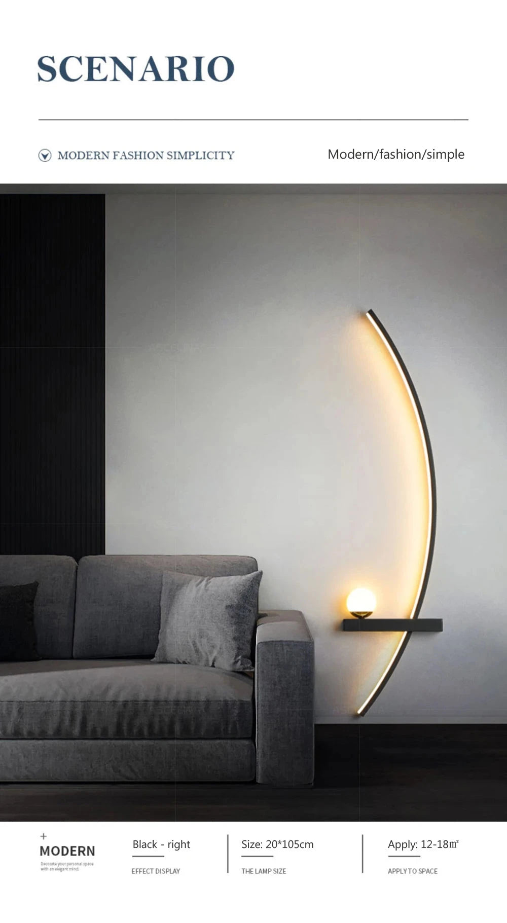 Modern LED Wall Lamp with Smart Remote Control for Bedroom and Living Room Julia M LifeStyles