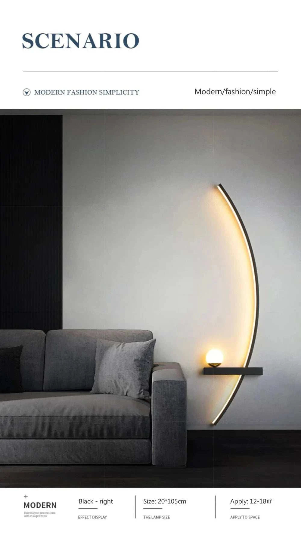 Modern LED Wall Lamp with Smart Remote Control for Bedroom and Living Room Julia M LifeStyles
