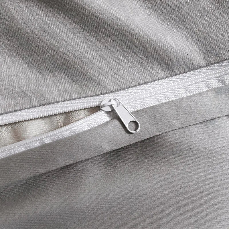 Luxury 1000TC Egyptian Cotton Duvet Cover Set with Silver Embroidery Julia M LifeStyles