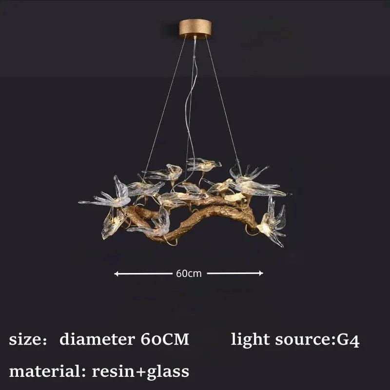 Artpad Designer Glass Bird Song Crystal Chandelier - Julia M LifeStyles