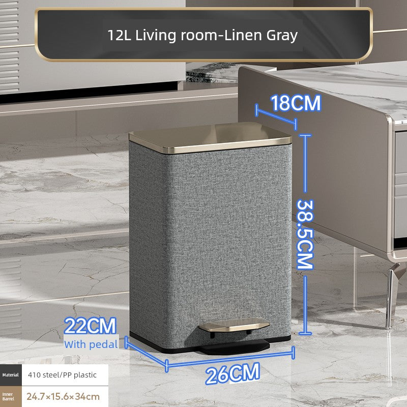 Sleek Leather Exterior German Foot-Pedal Trash Can - 12L -30L Luxury Design for Home & Office Julia M LifeStyles