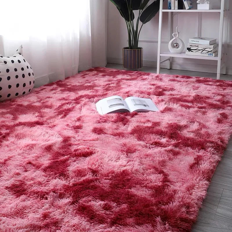 Tie-Dye Plush Carpet - Soft Fluffy Living Room Bedroom Mat