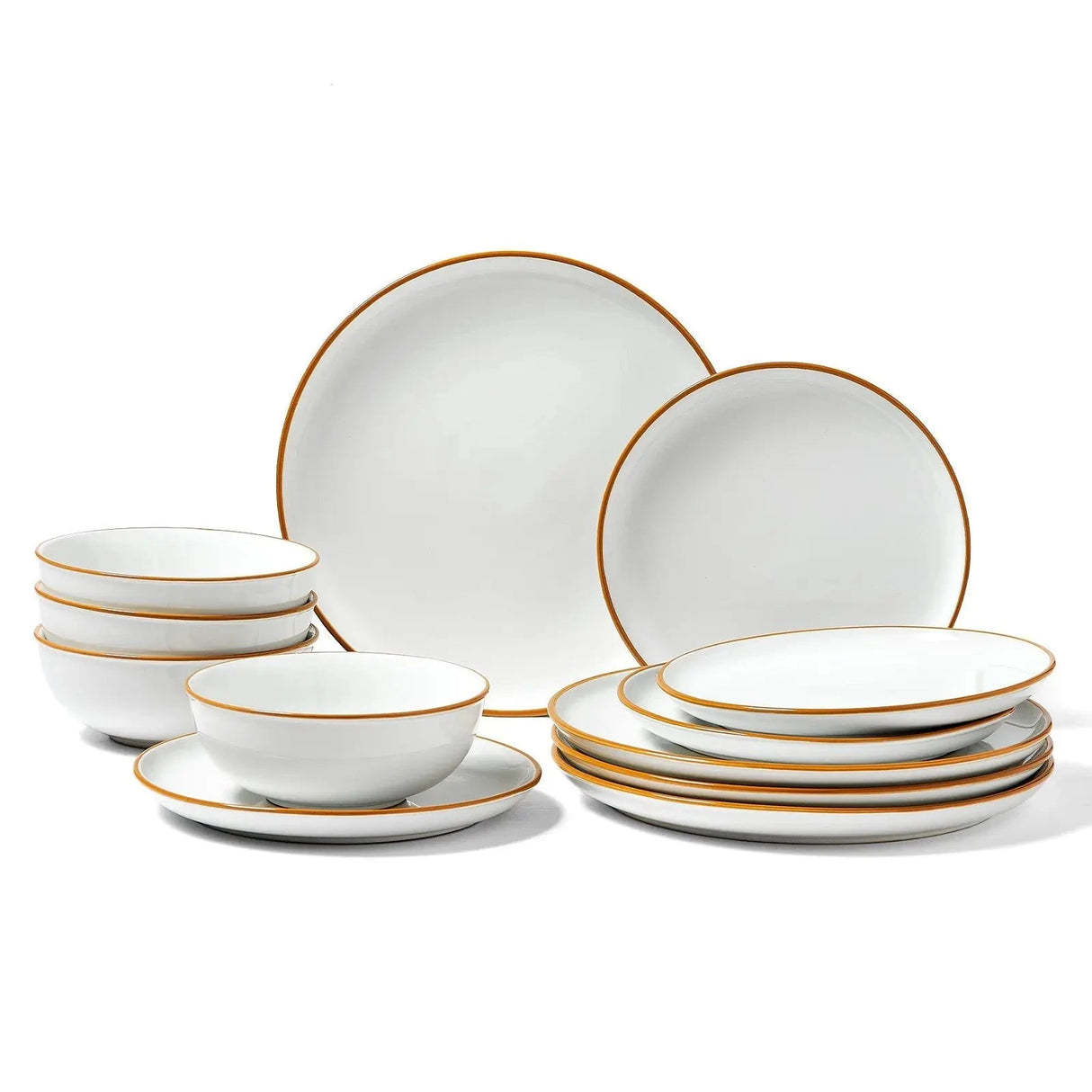 12-Piece White Ceramic Dinnerware Set Includes Plates and Bowls for 4 Servings Julia M LifeStyles