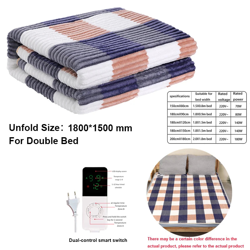 Smart Electric Heating Blanket with Automatic Thermostat