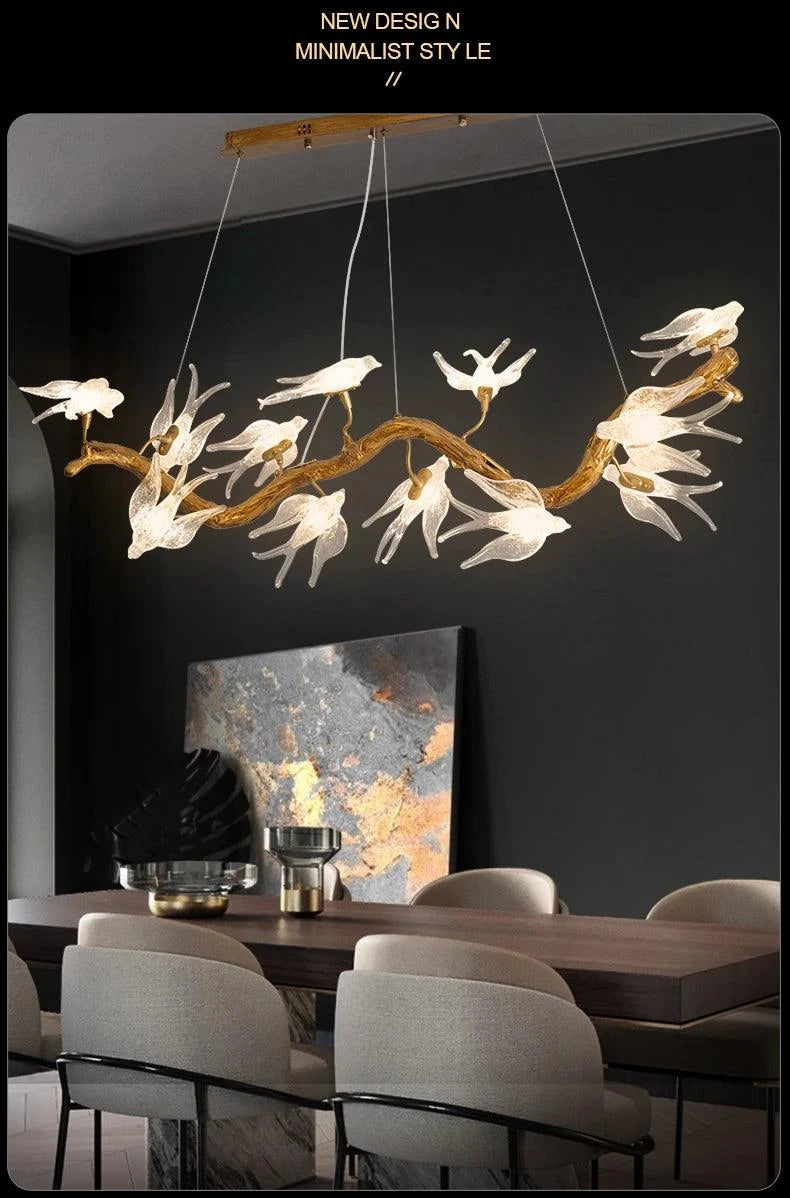Artpad Designer Glass Bird Song Crystal Chandelier - Julia M LifeStyles