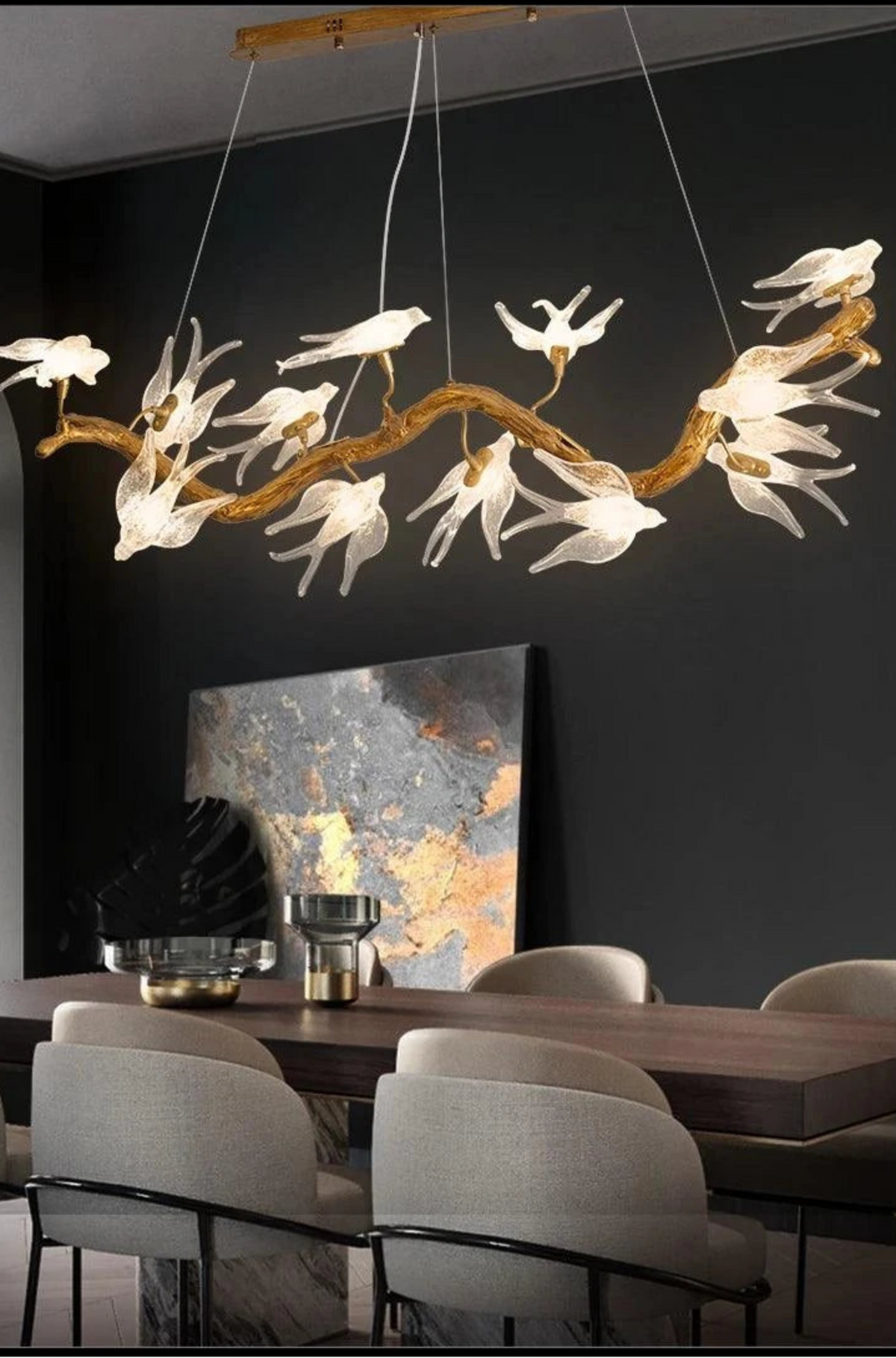 Artpad Designer Glass Bird Song Crystal Chandelier - Julia M LifeStyles