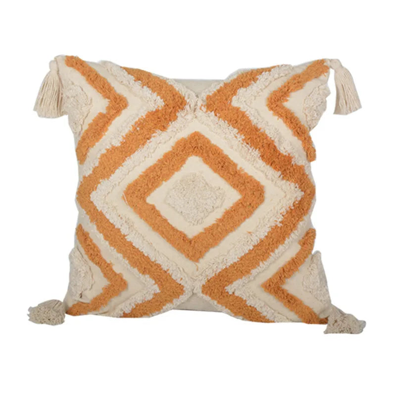 Bohemian Embroidered Tassel Pillow Case 45x45cm Julia M LifeStyles