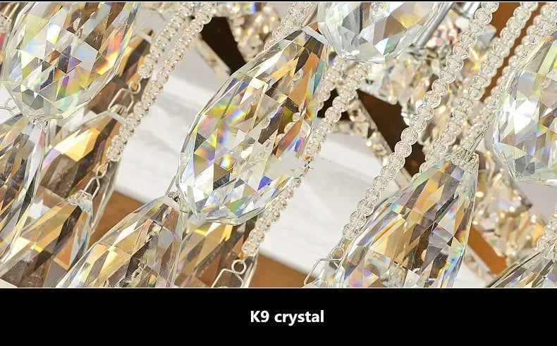 LED Modern Crystal Stainless Steel Round Dimmable RGB Chandelier