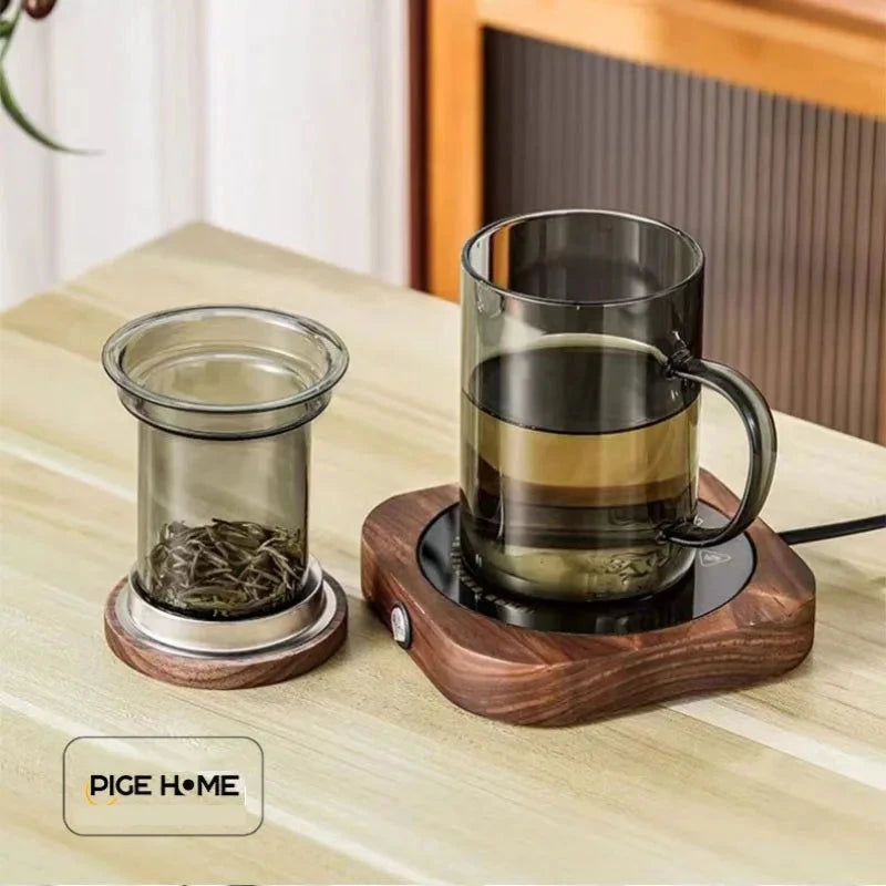 400ml Heat-Resistant Glass Tea Cup with Filter and Wooden Lid Julia M LifeStyles