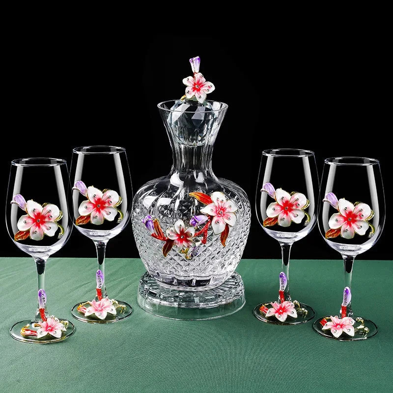 Lily High-End Enamel Red Wine Glass Set Julia M LifeStyles