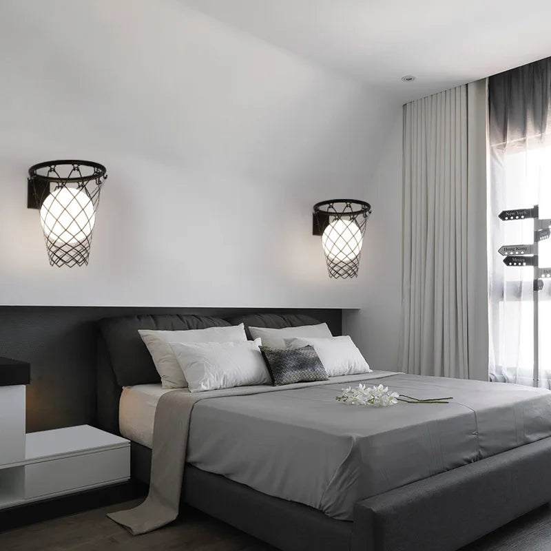 Nordic Creative Wall Lamp Living Room Corridor Pub Bedroom Study Children's Room Personalized Basketball Wall Lamp Wall Sconce