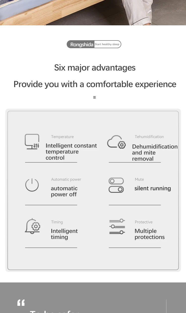 Smart Electric Heating Blanket with Automatic Thermostat