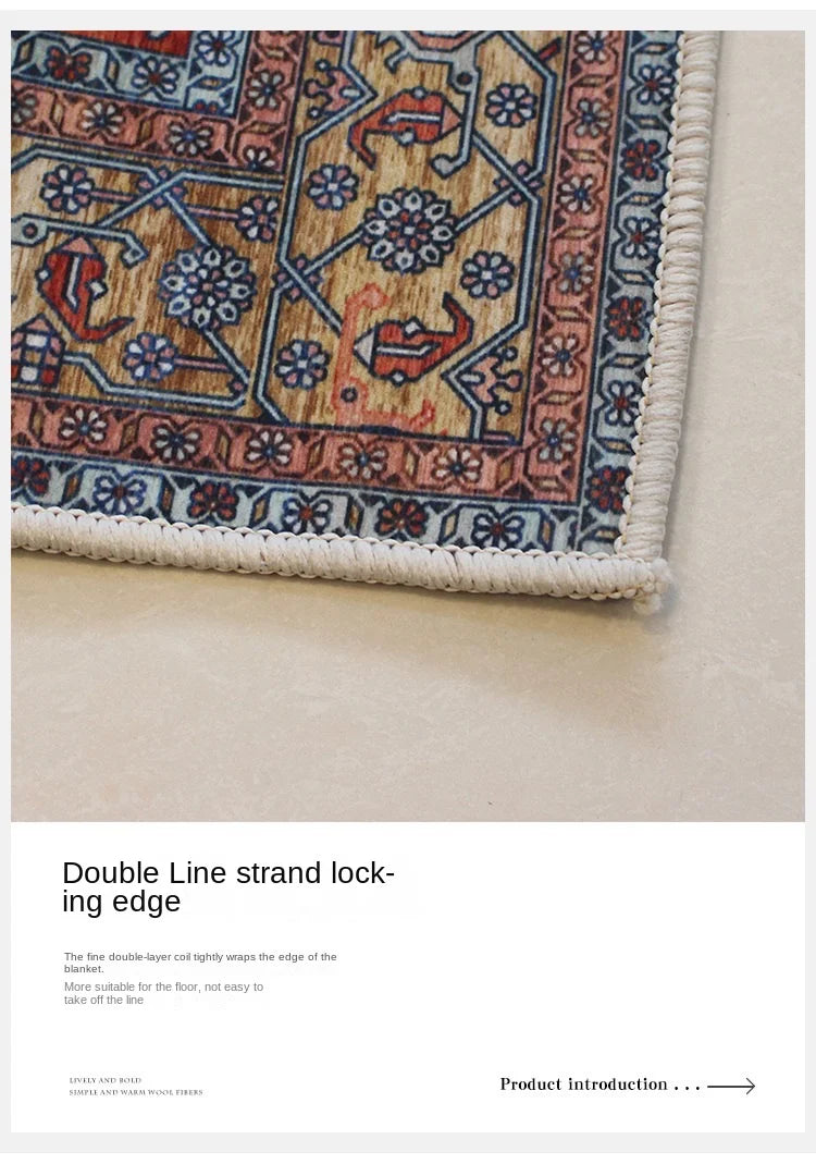 VIKAMA Orange Grey Large Living Room Carpet